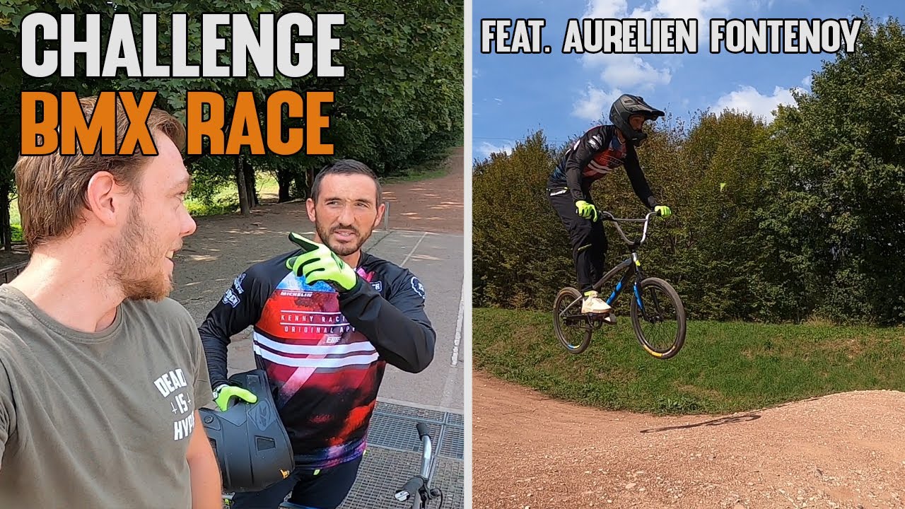 JE DÉFIE @AurelienFontenoy  SUR UNE PISTE DE BMX RACE !! IL A FAILLI CASSER SON VÉLO 💀