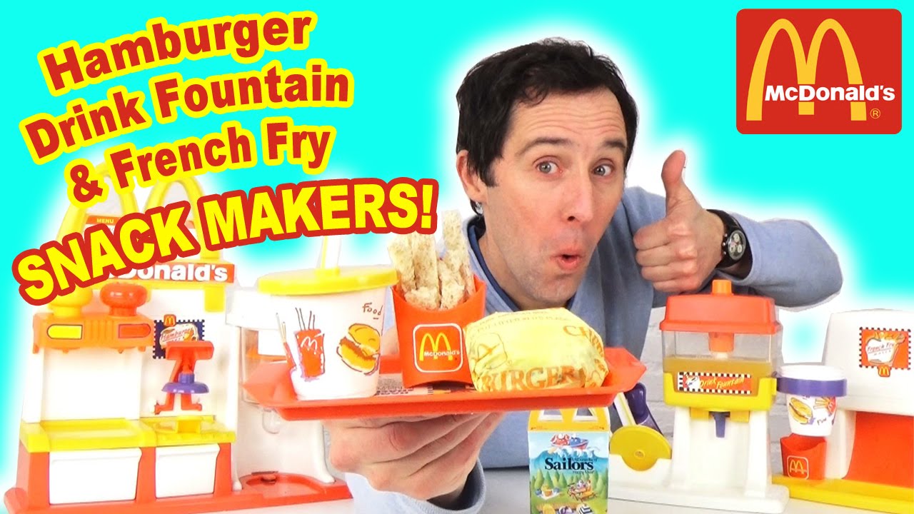 McDonald's Hamburger Drink Foutain French Fry Happy Meal Snack Maker Playset 1993 - Démo Jo