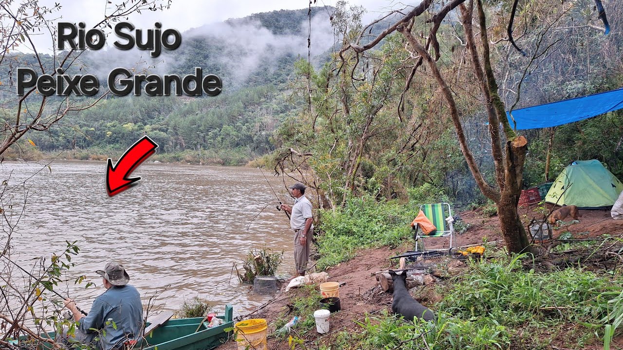 Pescaria de Inverno ,Acampamento com Previsão de Tempestade ,Rio Cheio e Muito Peixe.