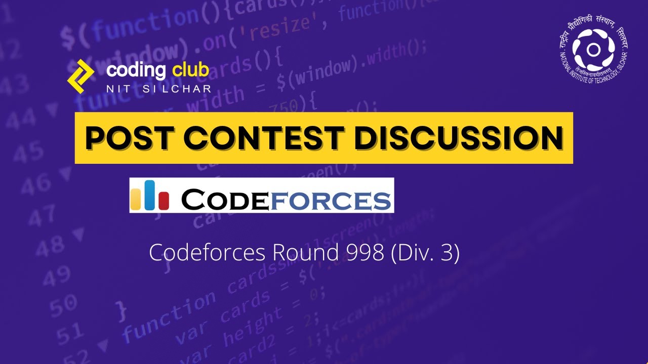 Codeforces Round 998 (Div. 3) Solutions - A, B, C, D, E by Coding Club NIT Silchar