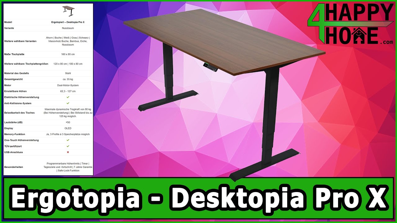 Ergotopia - Desktopia Pro X | Hochwertiger h&ouml;henverstellbarer Schreibtisch | Produktvorstellung