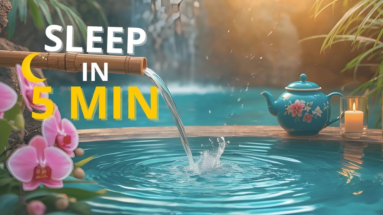 Fall Asleep in 5 Minutes 🌙 Deep Sleep Piano & Water Sounds