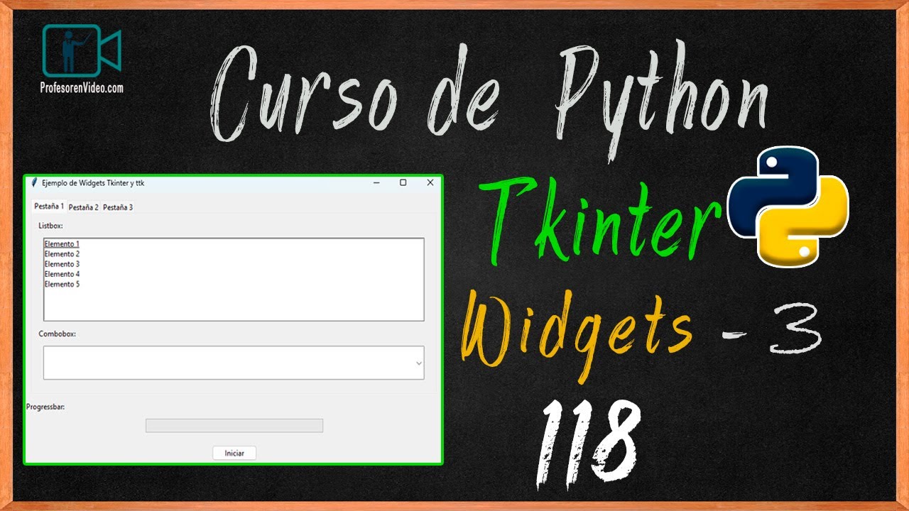 Aprende a Usar Listbox, Combobox, Notebook, Progressbar y Treeview en Tkinter.