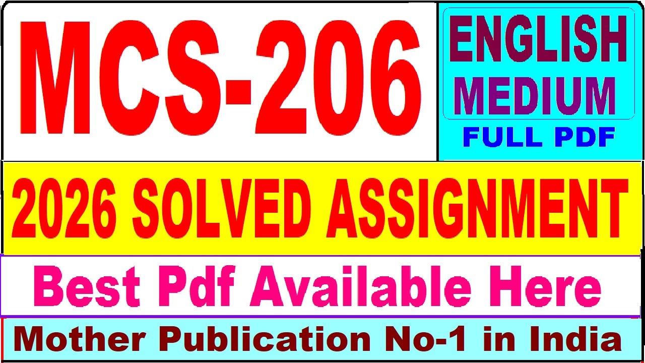 MCS 206 solved assignment 2026 || mcs 206 solved assignment 2026 in English || ignou mcs206