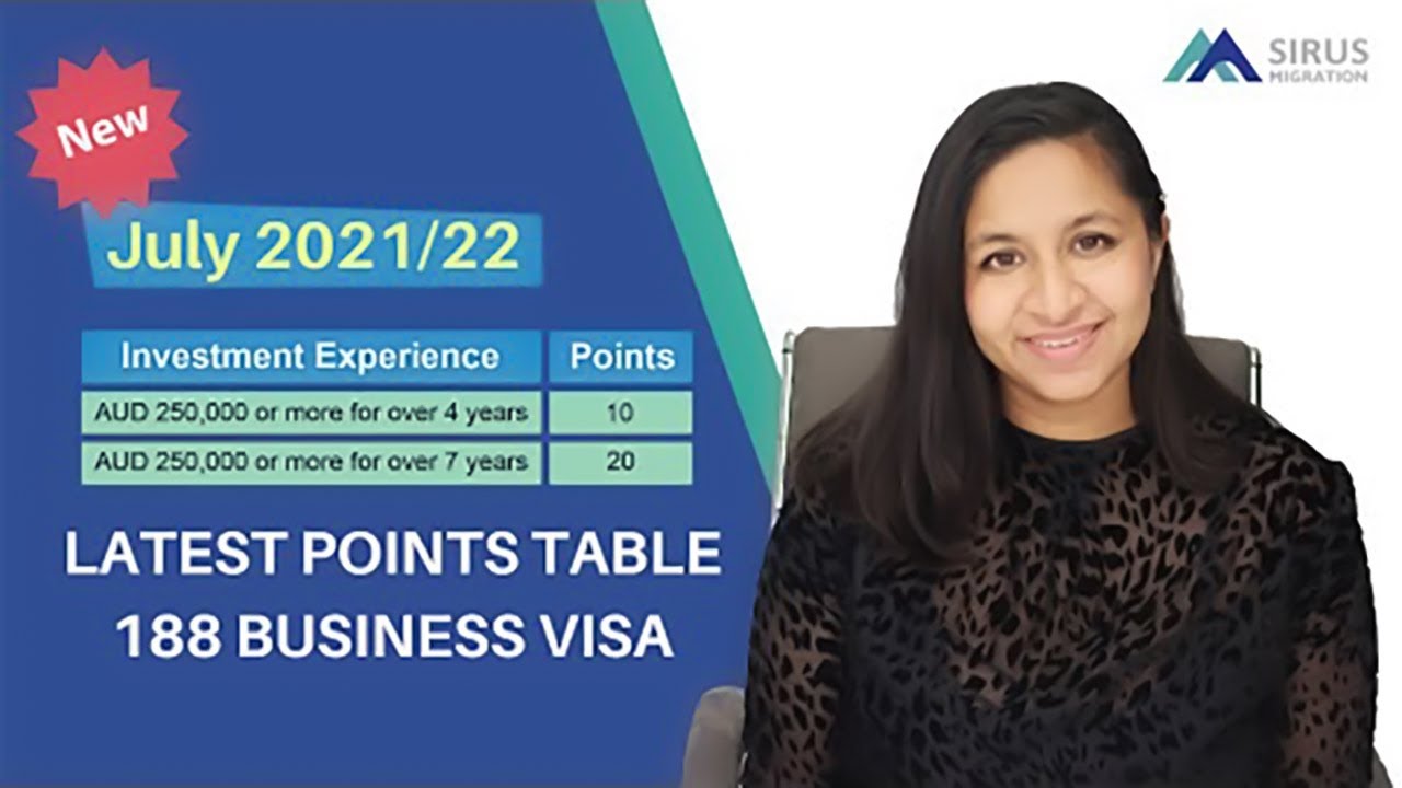 New Points Table 188 Buiness Visa | July 2021- 2022