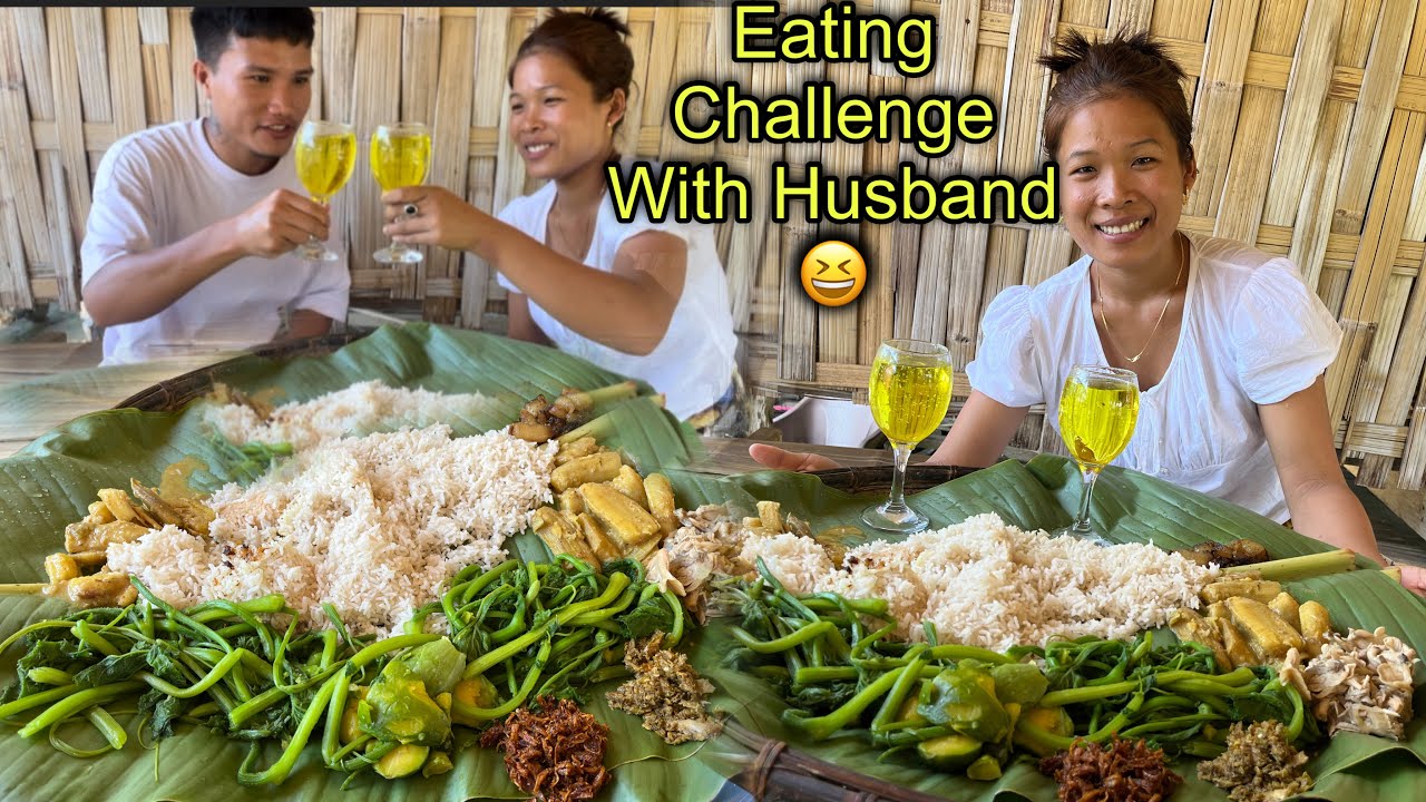 Eating Challenge With Husband @Rupam The Explorer 😆 || RUPAM VS JERRY😂 || Eating Organic Vegetables 🥒