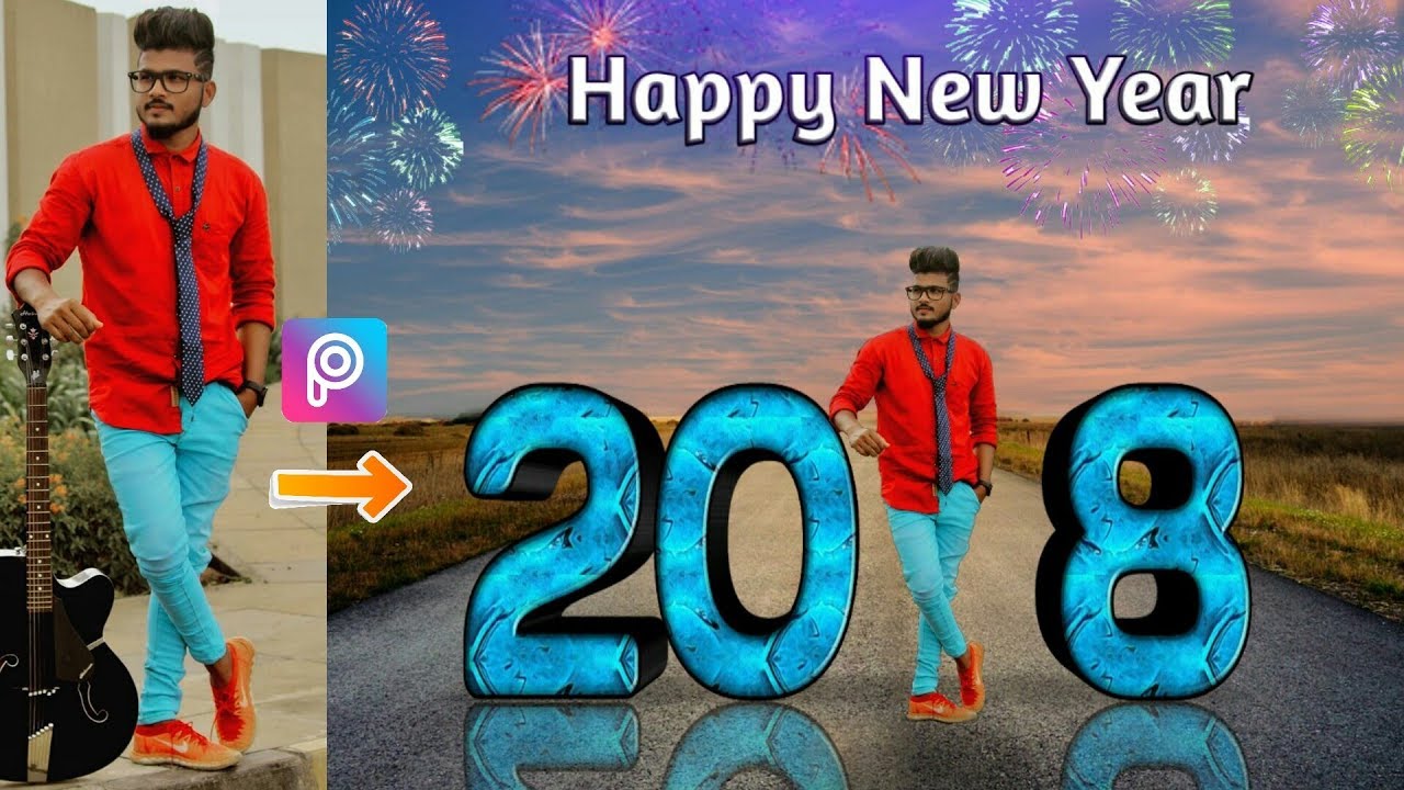 Happy new year editing, picsart new year 2018 editing tutorial.