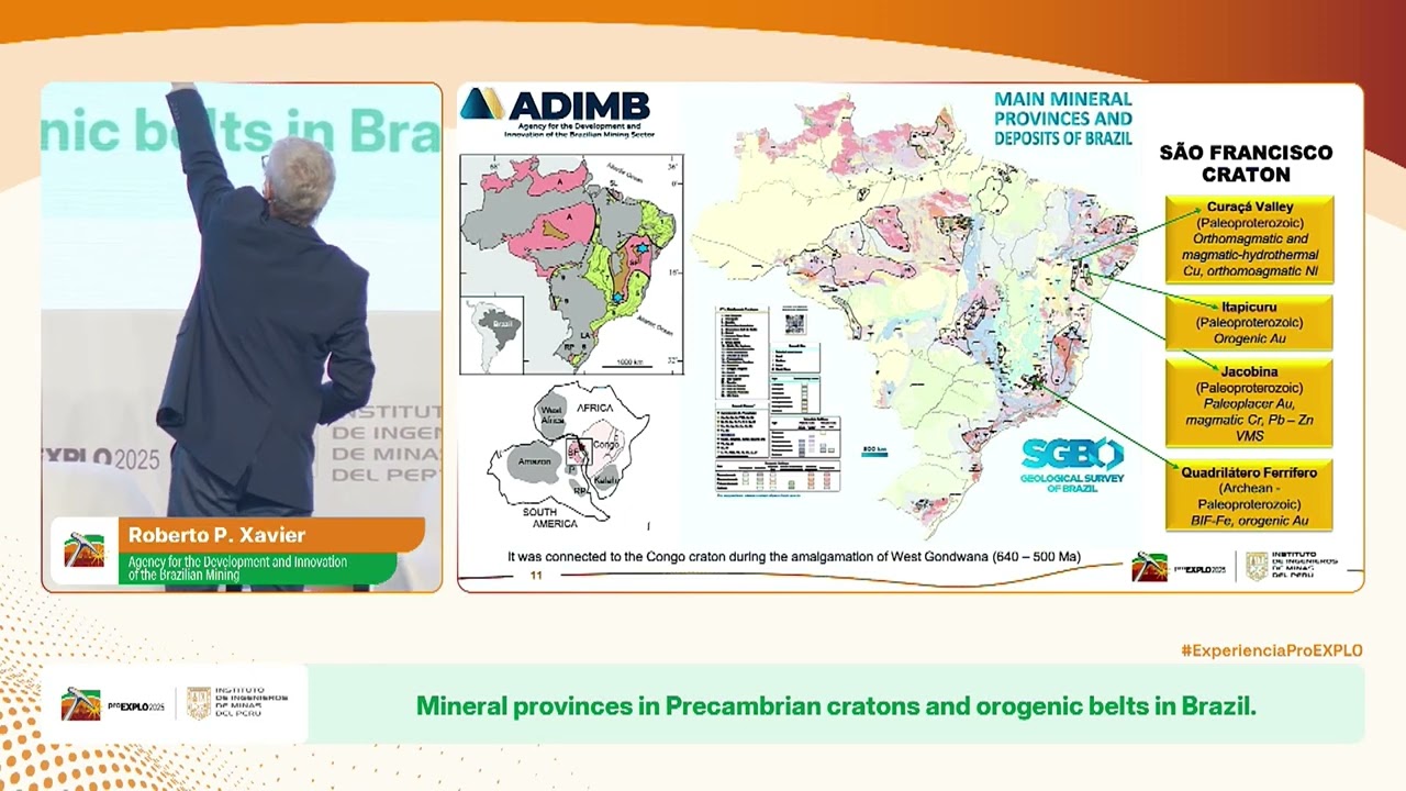 Mineral provinces in Precambrian cratons and orogenic belts in Brazil