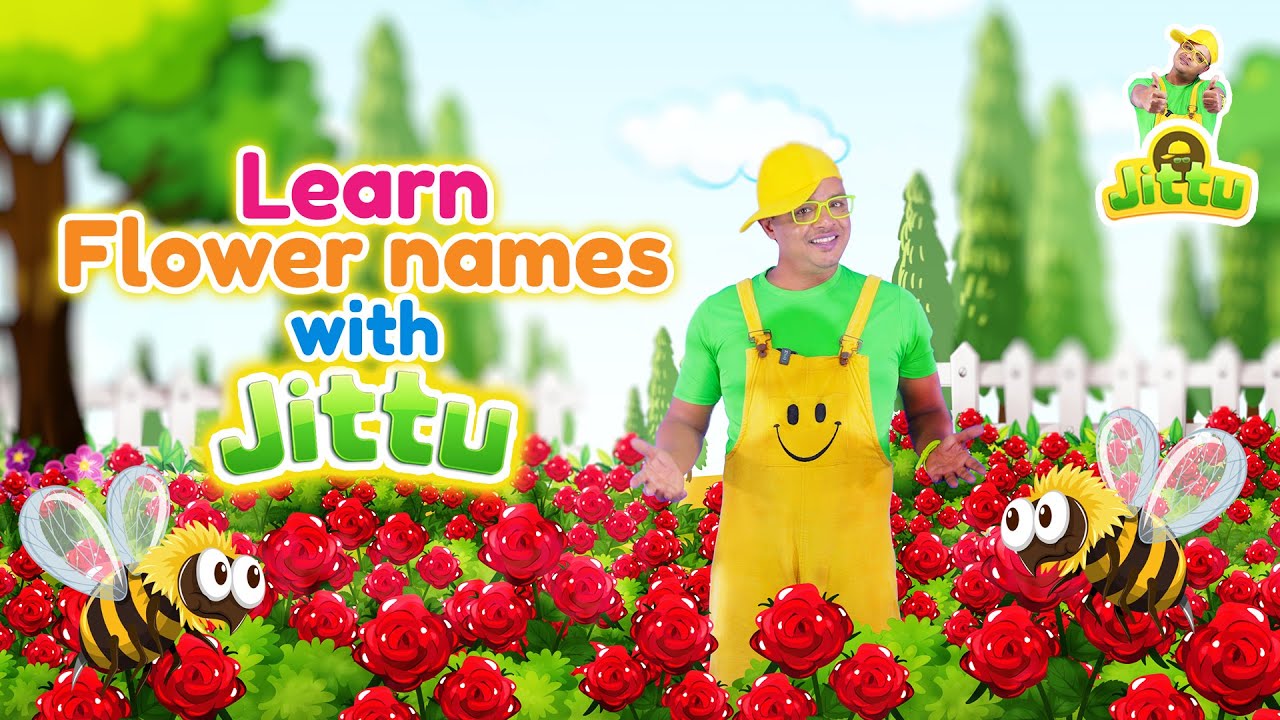Learn Flower name with JITTU | Exploring Flowers with Honey Bee #flowers #nameofflowers