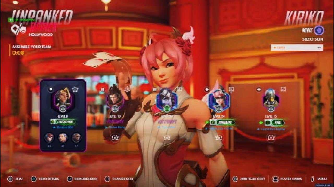 Cupid Kiriko Skin Showcase | Overwatch gameplay