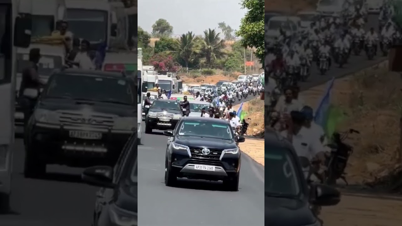CM YS Jagan bus yatra convoy #shorts #memanthasiddham
