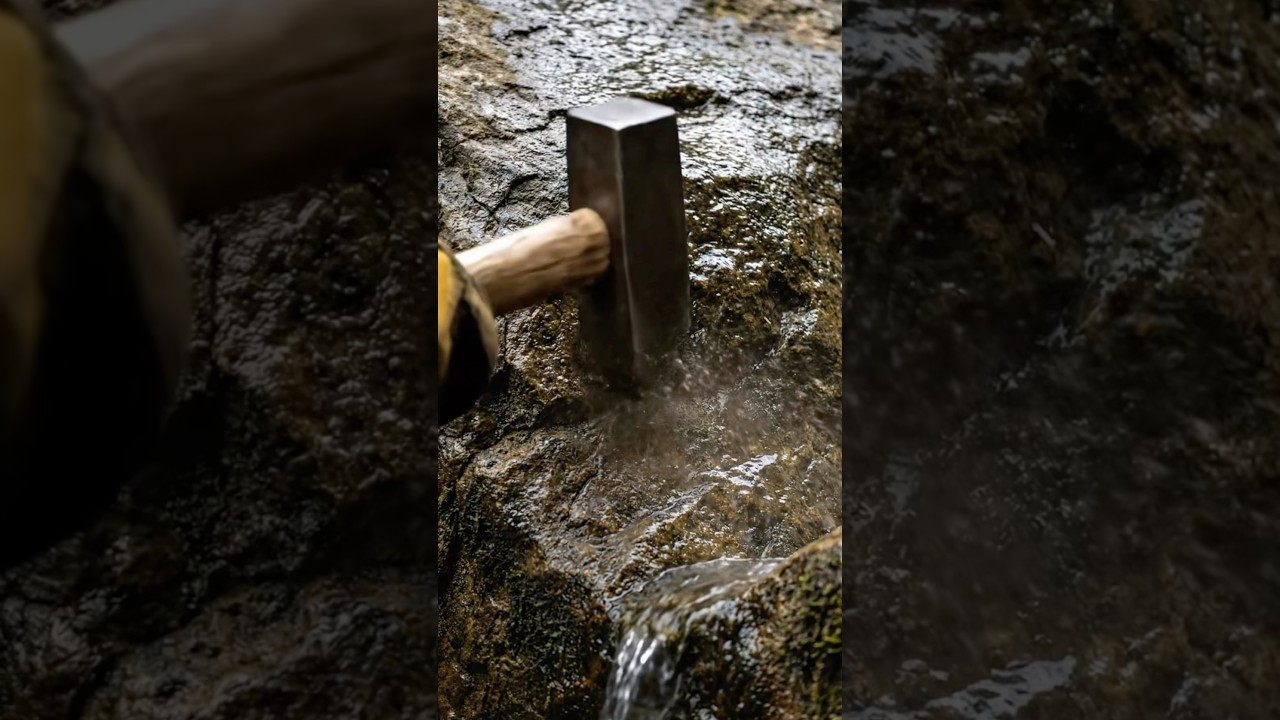 Gold Veins Hidden in Solid Rock🔥|Satisfying ASMR | Breaking Rocks to Reveal Natural Gold✨#goldrush