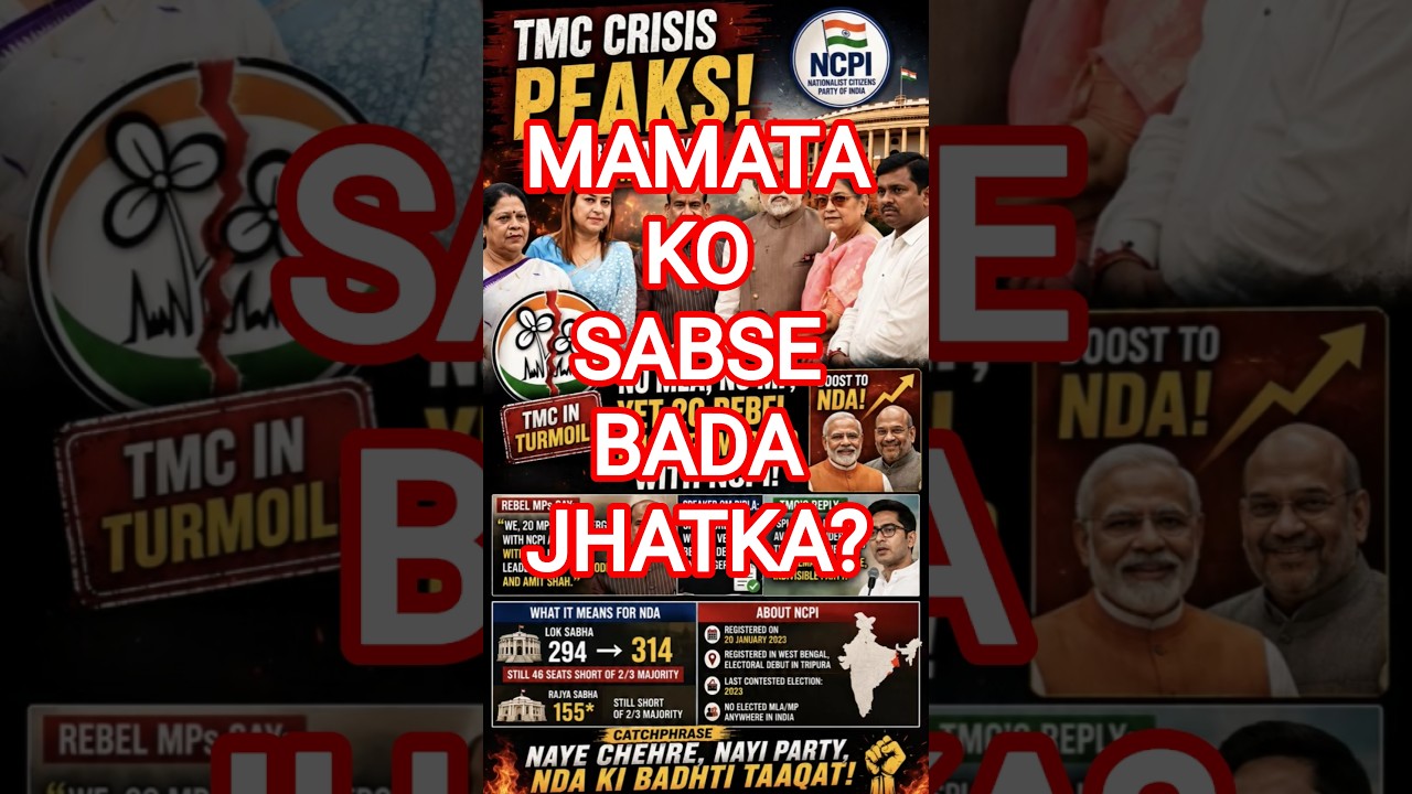 TMC Mein Bada Vidroh! 20 MPs NCPI Mein Shamil | Mamata Banerjee Ko Sabse Bada Jhatka? #news #shorts