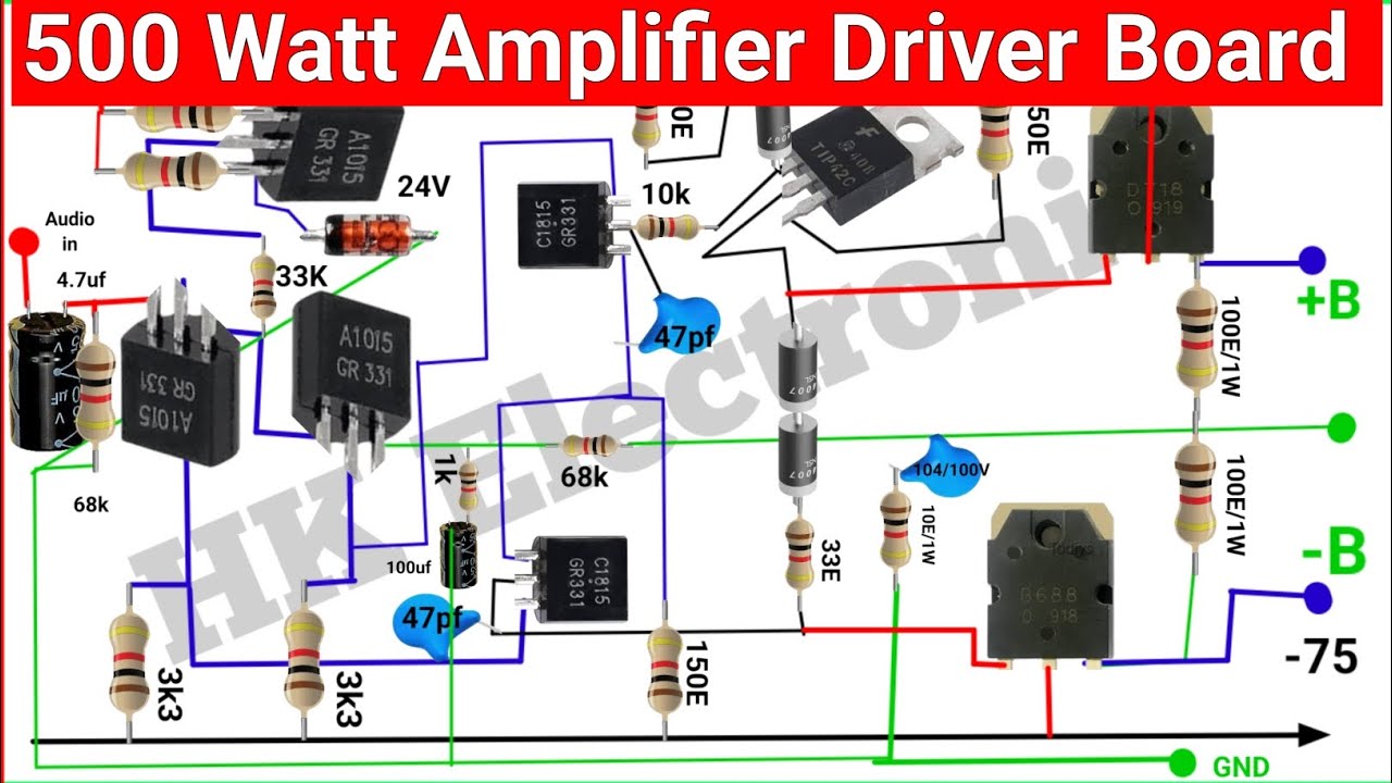 500 Watt Amplifier Driver Board Circuit Diagram 🔥 80-0-80  Voltage Amplifier ⚡ Class AB Amplifier..?