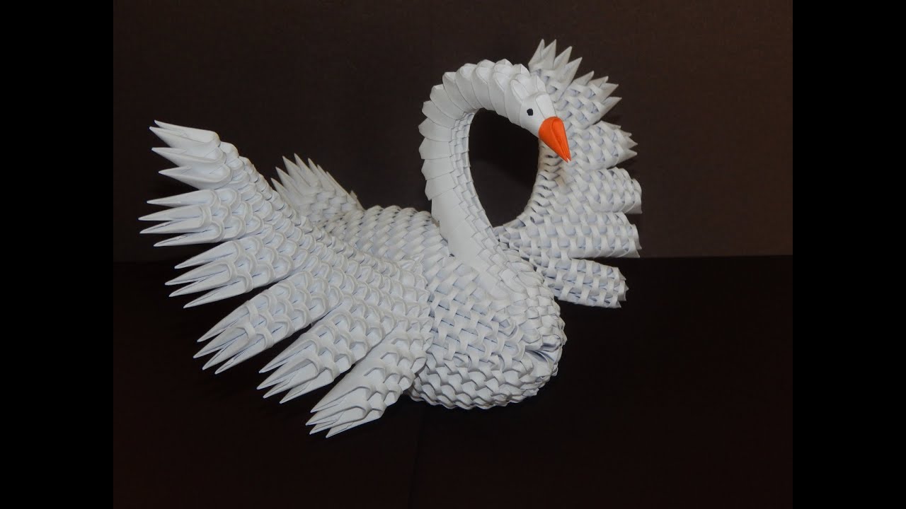 How to make 3d origami Swan 7  part1