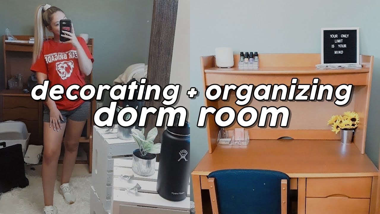 college move in: decorating + organizing my dorm room