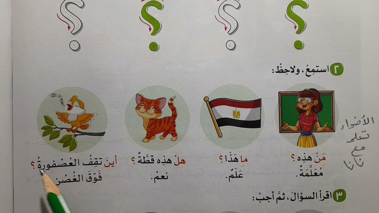 كيف تضع سؤالا ؟ 2024 كتاب الأضواء لغة عربية اول ابتدائي ترم ثاني دليل المعلم