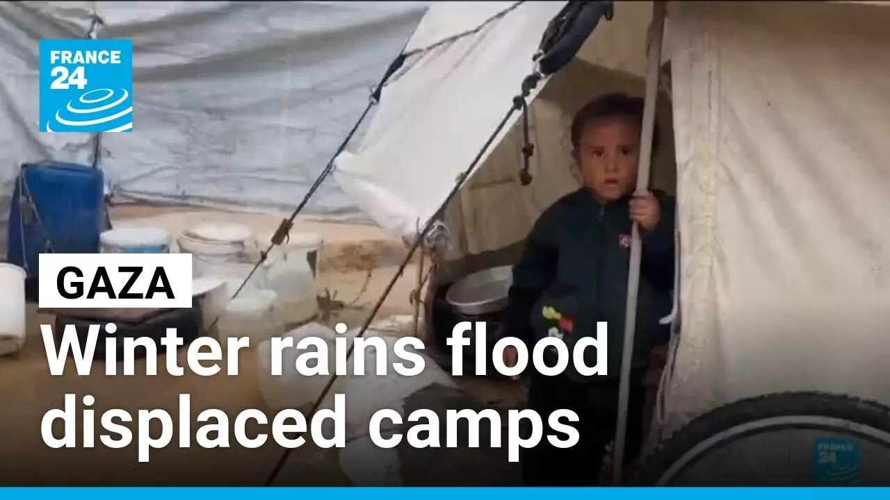 'Shivering from cold and fear': Winter rains flood Gaza camps &bull; FRANCE 24 English