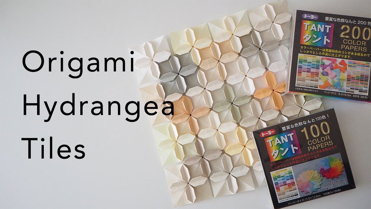 Tutorial for an Origami Hydrangea Tiles