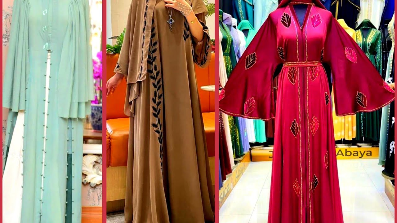 Most stylish and beautiful womens arabic style A line abaya design ideas Eid Collection 2026 
