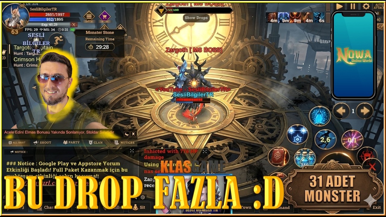 ATLAS STR Pri ile 31 TUR MONSTER STONE Denedik Şansmı Şanssızlık MI Droplar Nerede !-SesliBilgilerTR