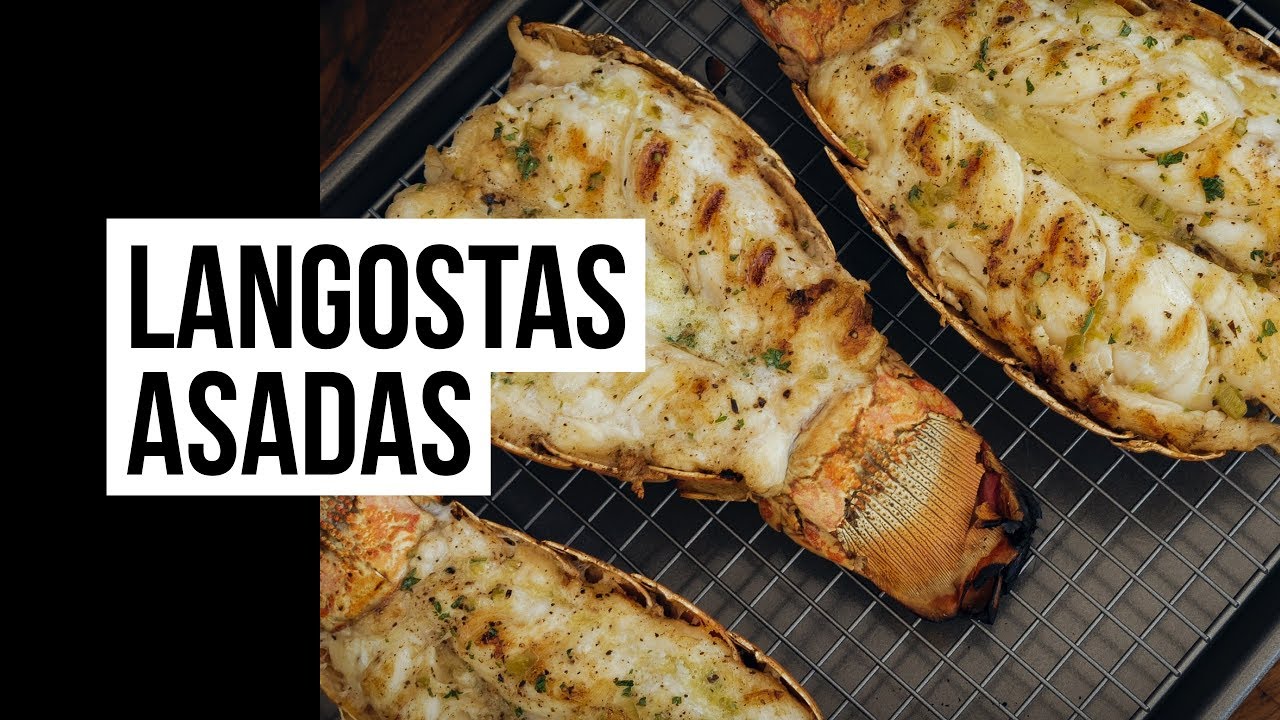 Langostas con mantequilla de chile asado