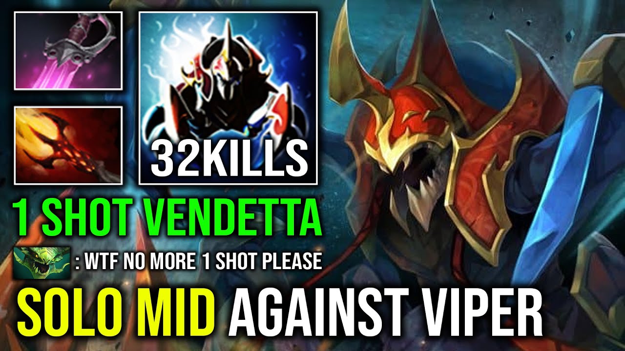 How to Solo Mid Nyx Assassin Against Viper with 14Min Godlike 1 Shot Vendetta Dagon Khanda Dota 2
