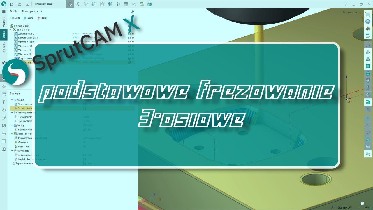 SprutCAM - Podstawowe frezowanie w 3-osiach! #cnc #sprutcam #cadcam #cncmachine #engineeringsoftware