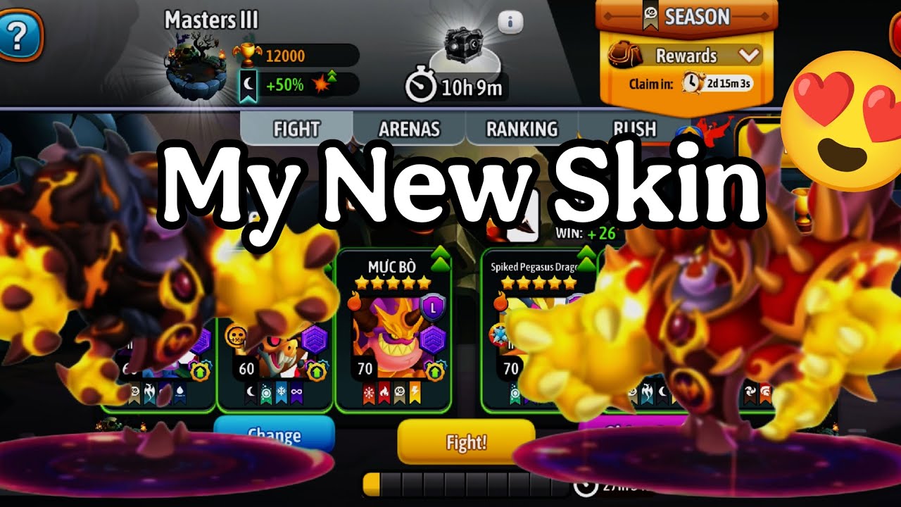 Dragon City: COLLECT MY NEW SKIN AND HARDCORE ARENA COMBAT😍😍🐉🐉🐉