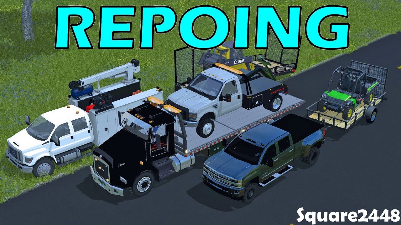 Farming Simulator 17 | Repoing Tow Truck, JD Skidsteer & Gator