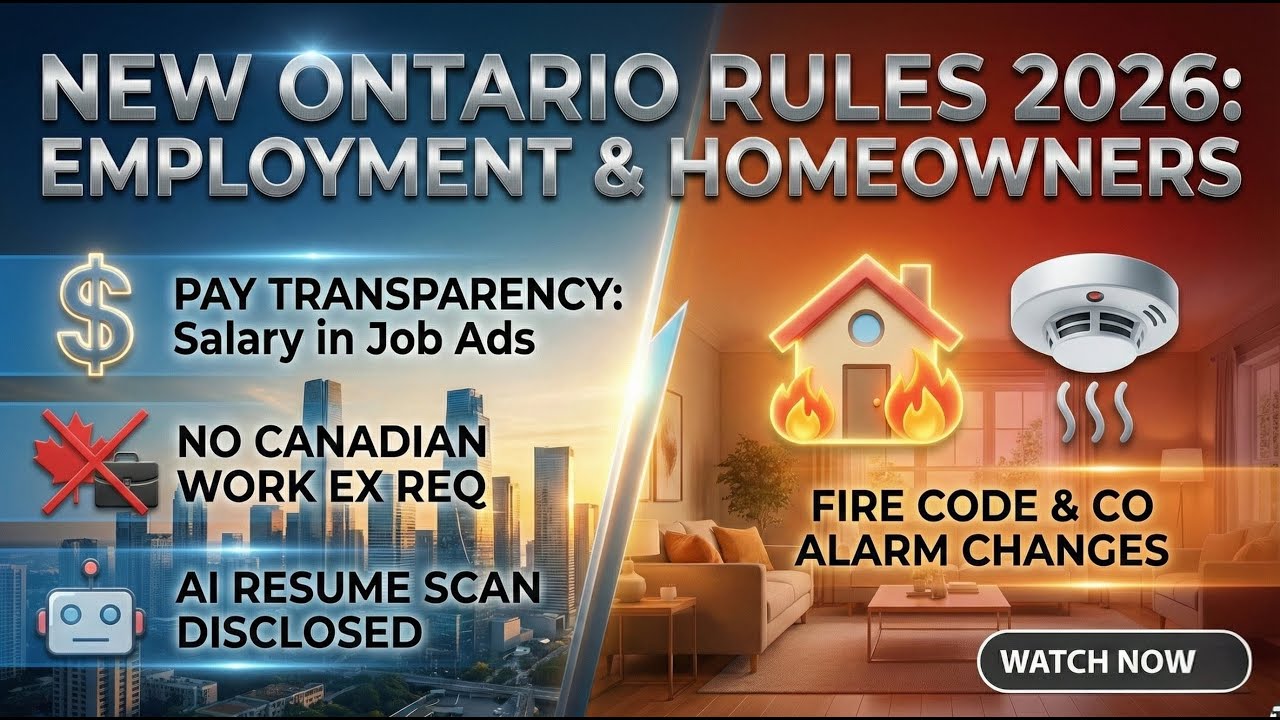 Ontario New Rules Starting Jan 2026 🚨 Jobs, Pay Transparency,  Homeowners & Renters - Explained