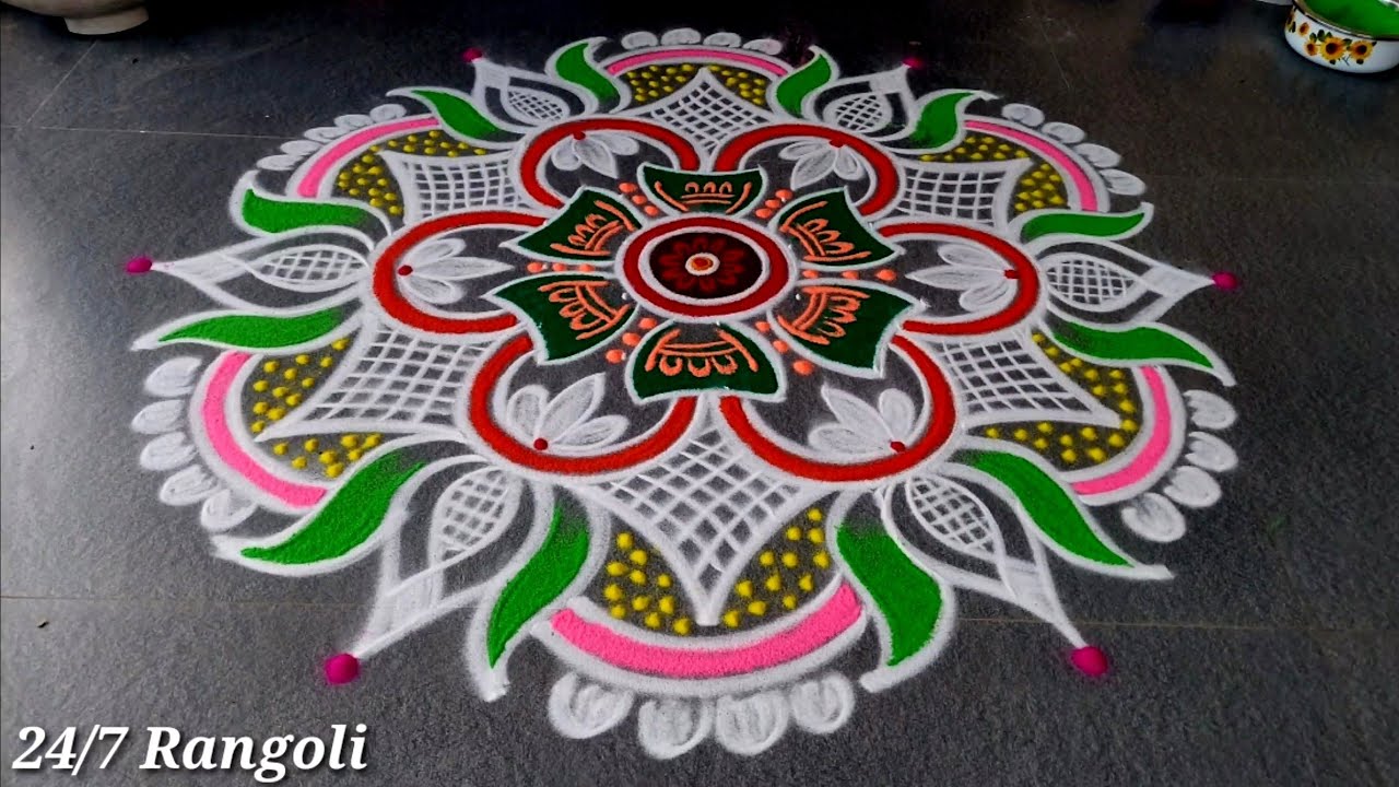 Christmas 2024 Special Colour Kolam 🌺 24/7 Rangoli 🍀 Colour Kolam Designs 🌺 Margazhi Kolam Designs 🌺