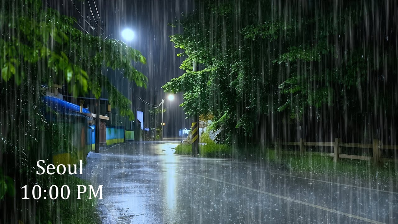 Overcome Stress with Gentle Rain on Night Street | ASMR Rain to Deep Sleep