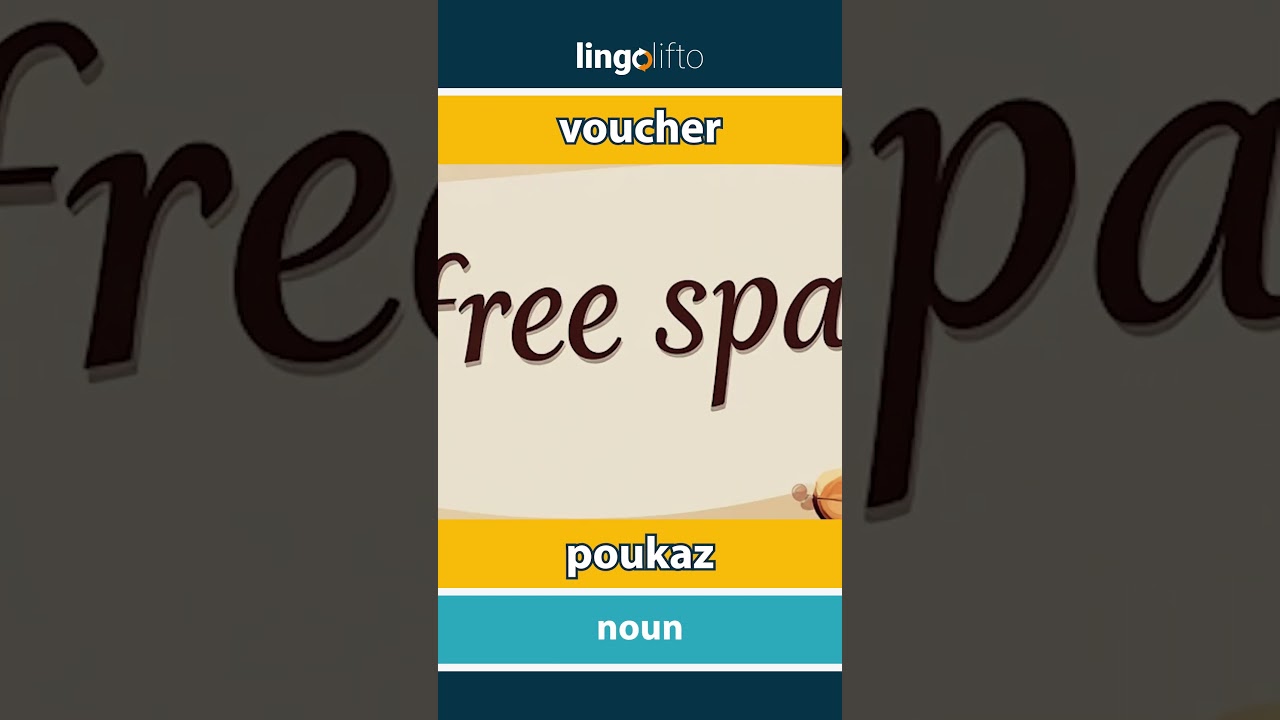 🇬🇧🇨🇿 voucher - poukaz : vocabulary builder : learn English : učme se anglicky