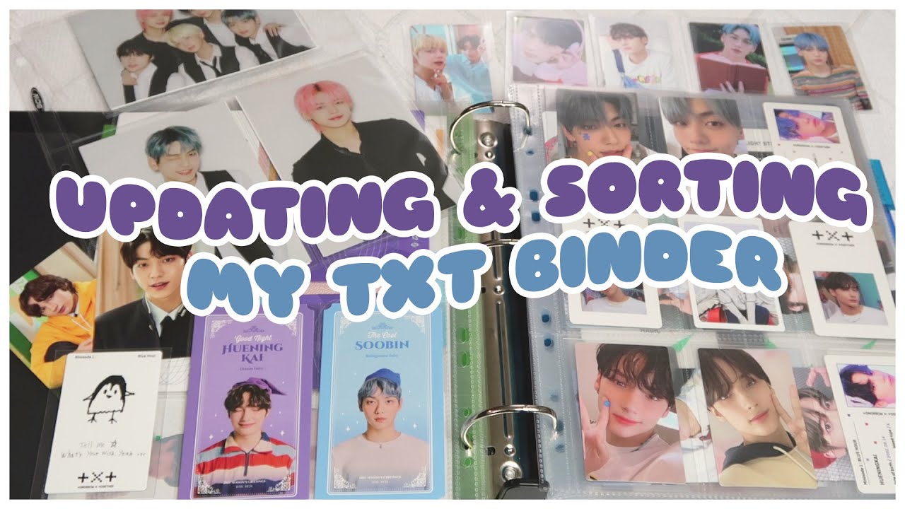 ☁️ Updating & Sorting My TXT Binder - Soobin & Huening Kai Photocard Collection | January 2021