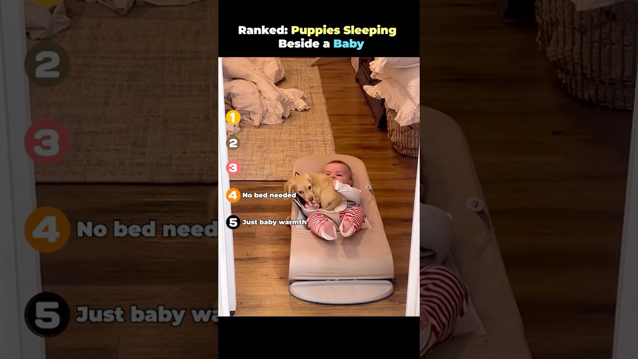 Ranked- Puppies Sleeping Beside a Baby