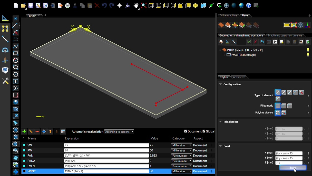 5.2 Door macro - Creating the geometry to machine Square corners on the CNC router.