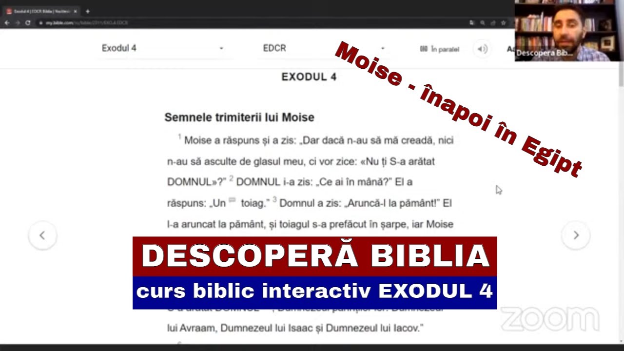 Descopera Biblia - curs biblic interactiv EXODUL 4 - Moise în Egipt