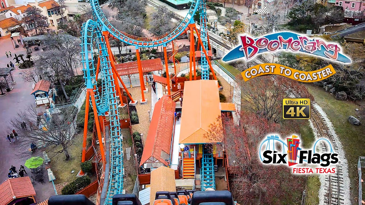 2022 Boomerang Coast to Coaster Roller Coaster On Ride 4K POV Six Flags Fiesta Texas
