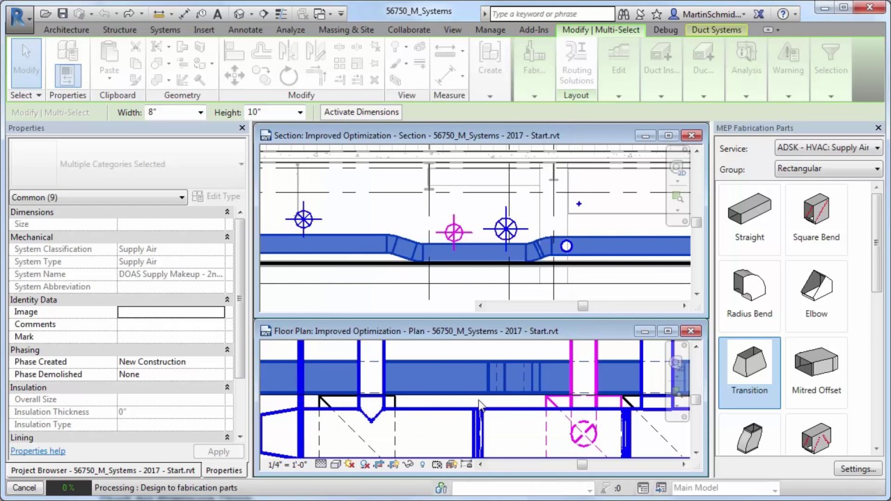 MEP Fabrication Service Conversion in Revit 2017