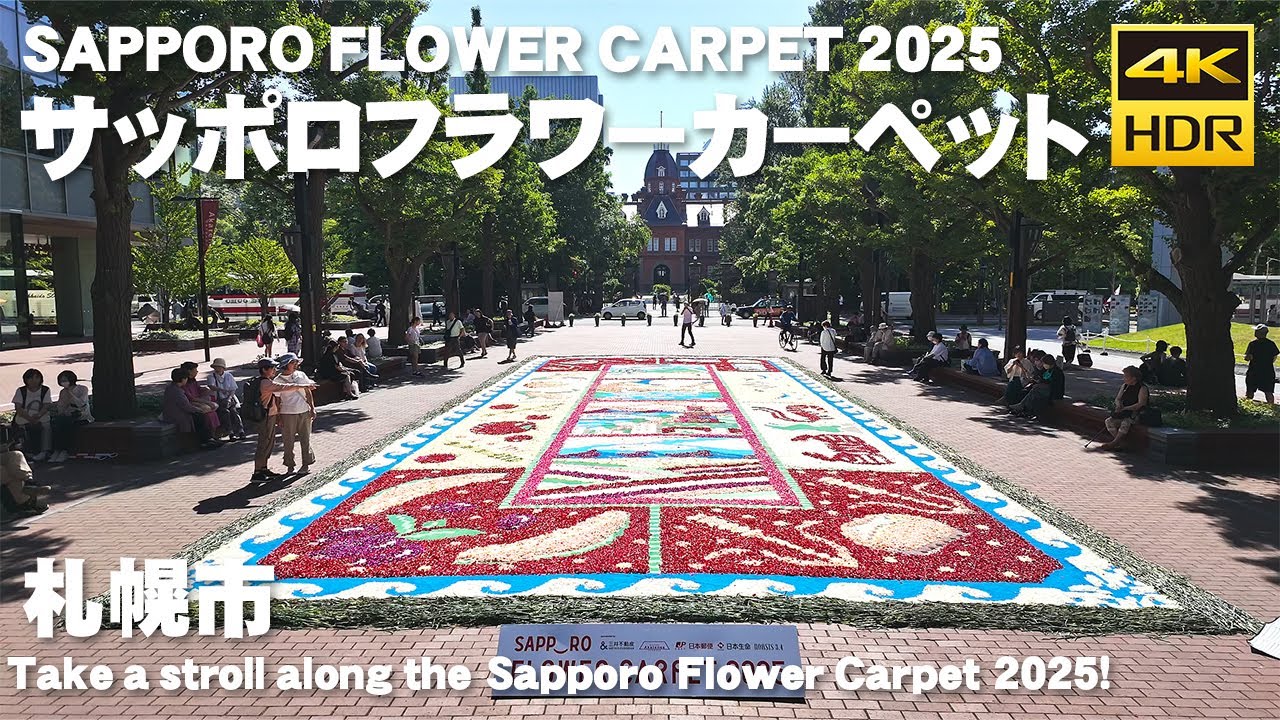 🇯🇵サッポロフラワーカーペット 2025 散歩 / 日本 北海道 札幌市 [4K HDR Binaural ASMR]