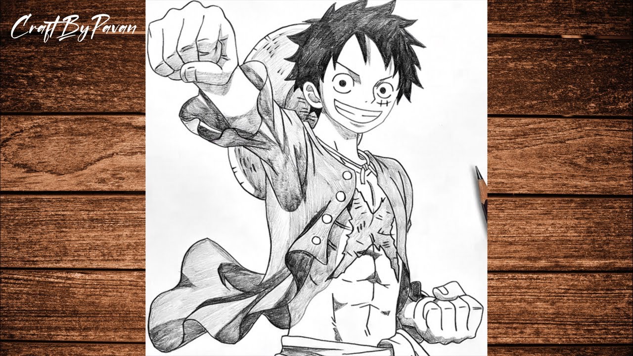 Drawing Luffy From One Piece || Luffy Pencil Sketch || LIVE! Drawing ✍️
