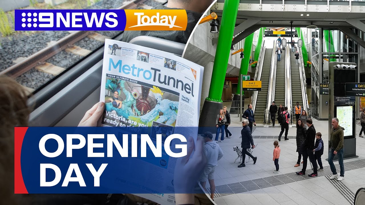 First trains set off for Melbourne Metro Tunnel opening | 9 News Australia