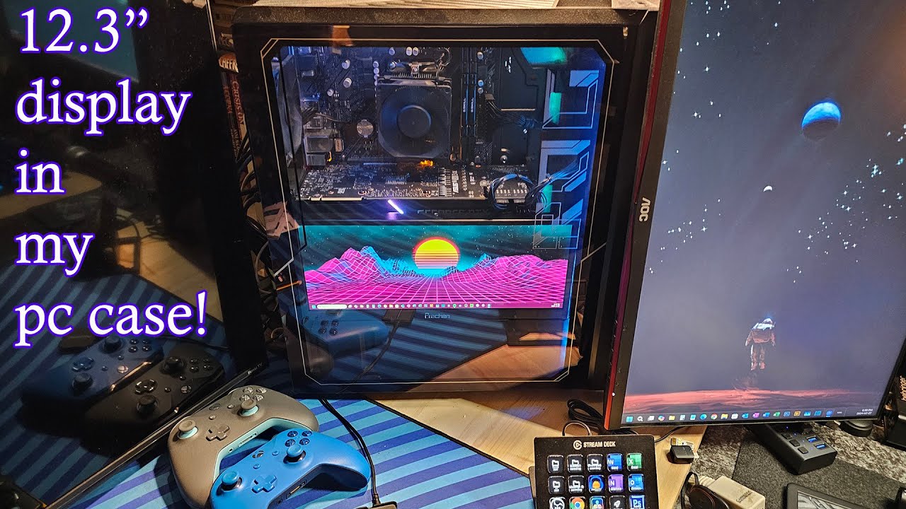 12.3 inch touch screen monitor added to my pc case