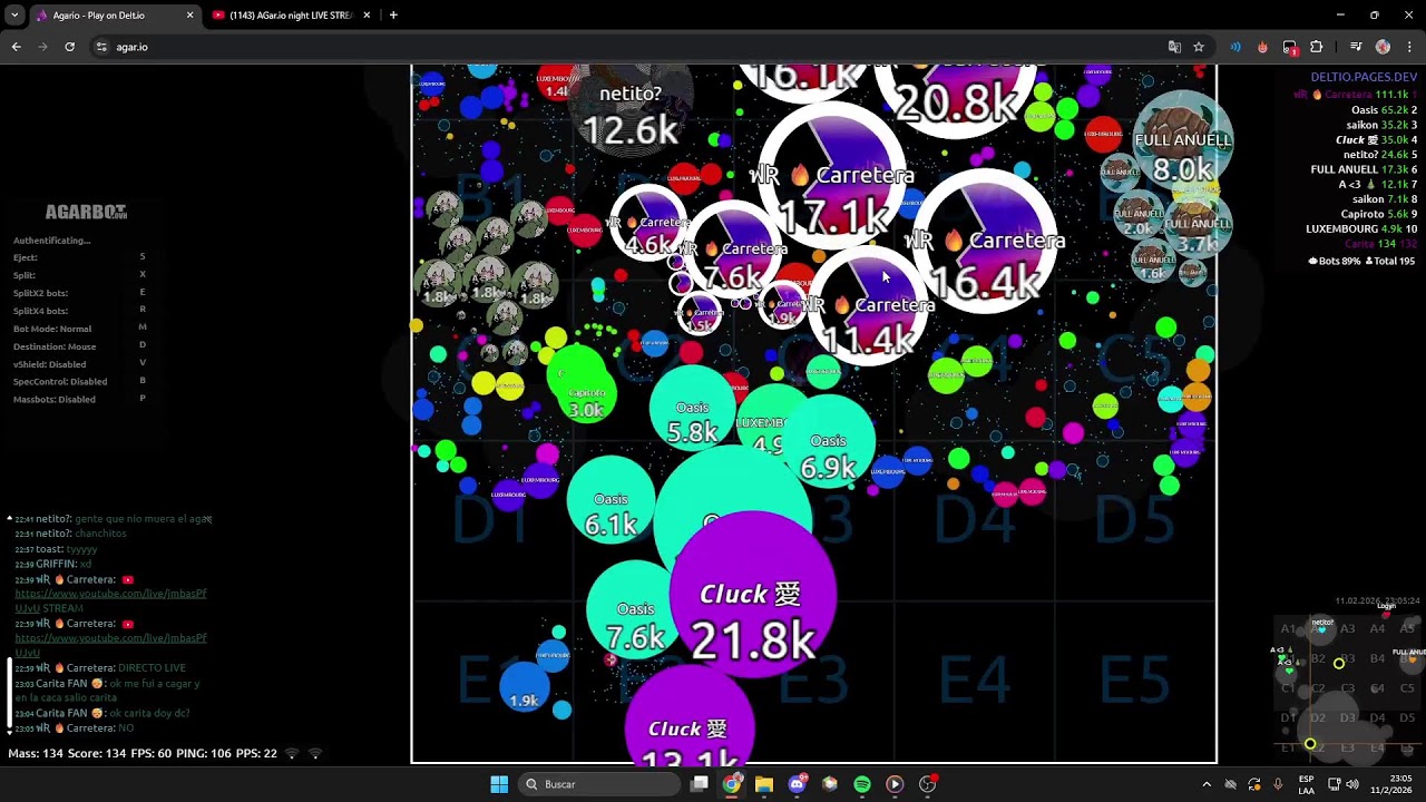 AGar.io   night LIVE STREAM