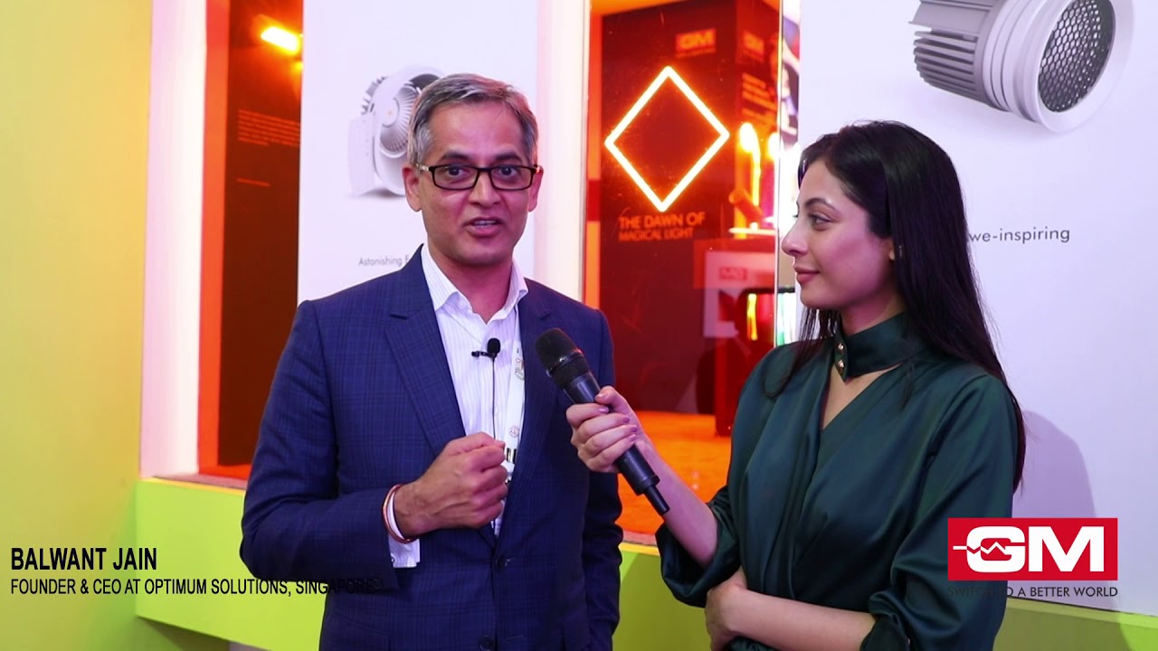 Mr Balwant Jain, Founder & CEO - Optimum Solutions, Singapore at the GM Modular stall