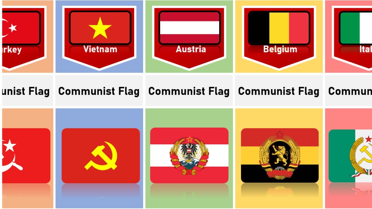Communist flags from different countries