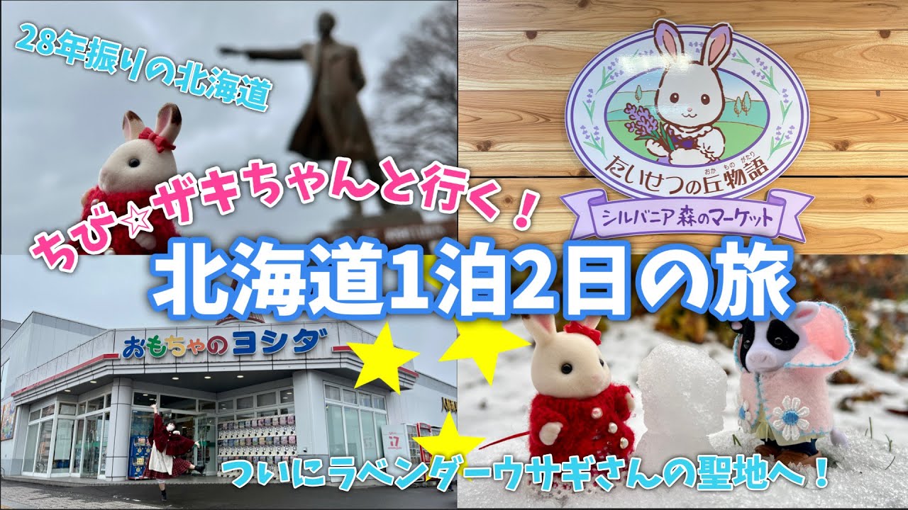 【シルバニアファミリー】ちび☆ザキちゃんと行く！北海道1泊2日の旅【聖地巡礼】