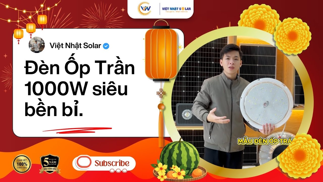 Đèn năng lượng mặt trời - Lựa chọn quốc dân cho ngôi nhà đèn ốp trần 1000w mẫu mới 2026.