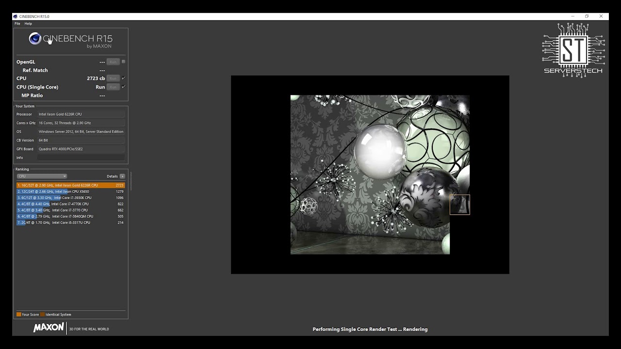 Intel Xeon Gold 6226R: CINEBENCH R15 (Cascade Lake, 16 Cores/32 Threads)